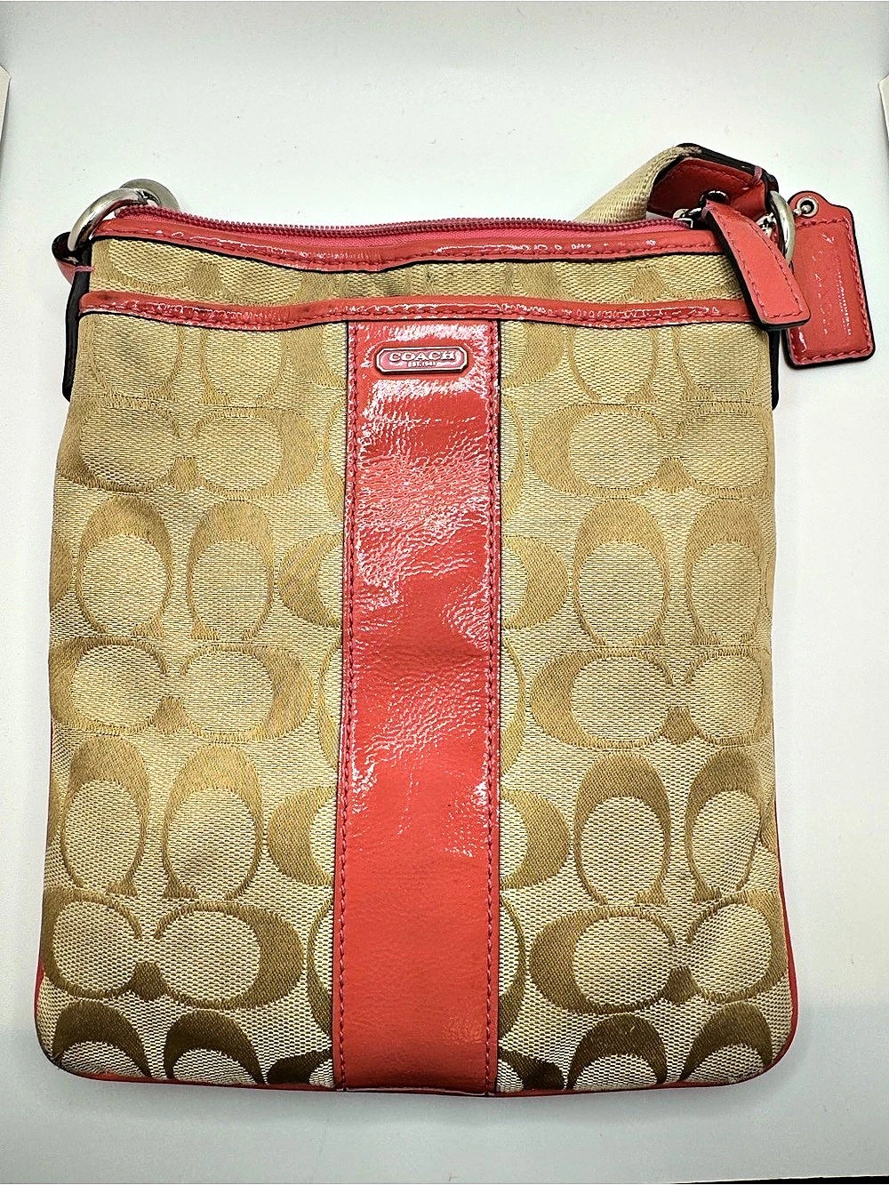 Coach Poppy Signature Pop C Swingpack Crossbody Bag Pink & Brown